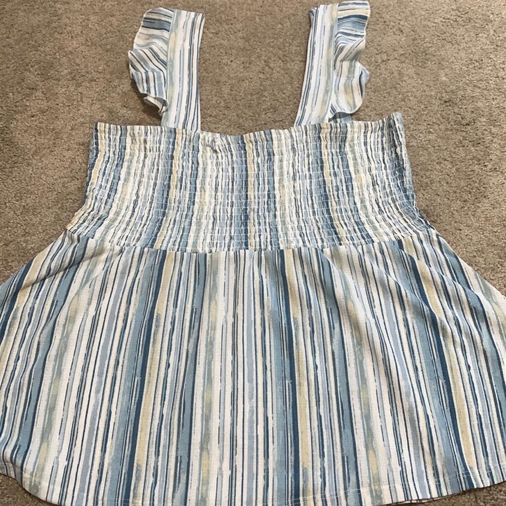 Pretty Blue Summer Tank Top | Love + Joy by FCT | Size Large